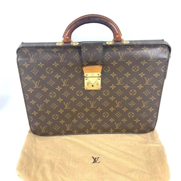 LOUIS VUITTON M53305 Monogram Serviette Fermoir Document bag Business bag - Picture 1 of 16